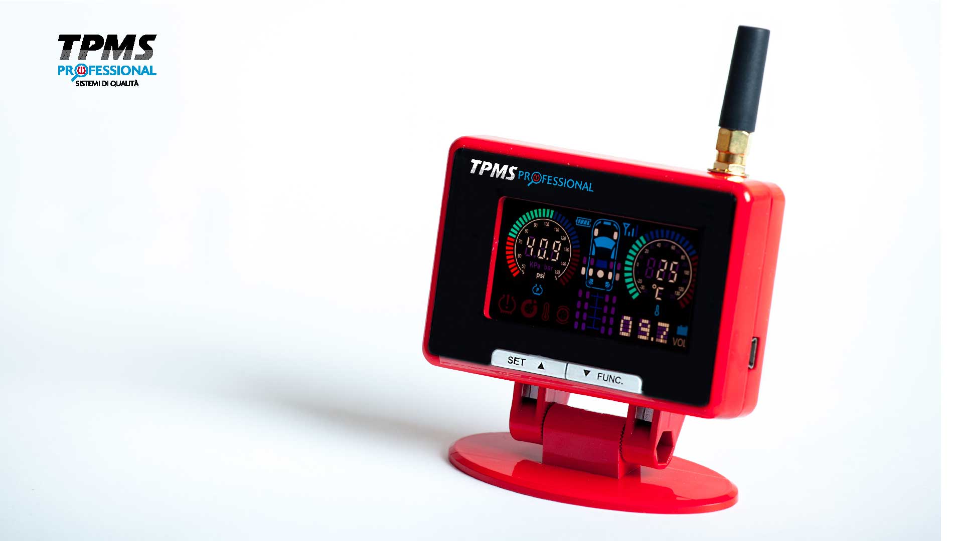 Favoto TPMS Sistema di Monitoraggio Wireless della Pressione degli Pneumatici per Auto 1,5Bar 6,0Bar con 4 Sensori Pressione Pneumatici e Cavo di Ricarica USB 